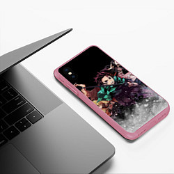 Чехол iPhone XS Max матовый KIMETSU NO YAIBA, цвет: 3D-малиновый — фото 2