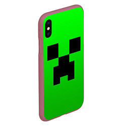 Чехол iPhone XS Max матовый MINECRAFT, цвет: 3D-малиновый — фото 2