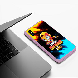 Чехол iPhone XS Max матовый BRAWL STARS MAX, цвет: 3D-сиреневый — фото 2