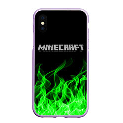Чехол iPhone XS Max матовый MINECRAFT FIRE