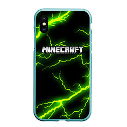 Чехол iPhone XS Max матовый MINECRAFT STORM, цвет: 3D-мятный