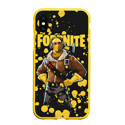 Чехол iPhone XS Max матовый Fortnite, цвет: 3D-желтый