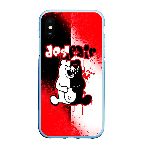 Чехол iPhone XS Max матовый MONOKUMA / 3D-Голубой – фото 1