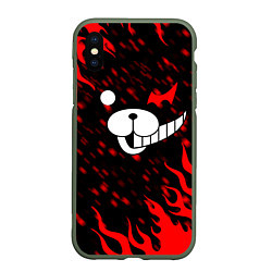 Чехол iPhone XS Max матовый MONOKUMA, цвет: 3D-темно-зеленый