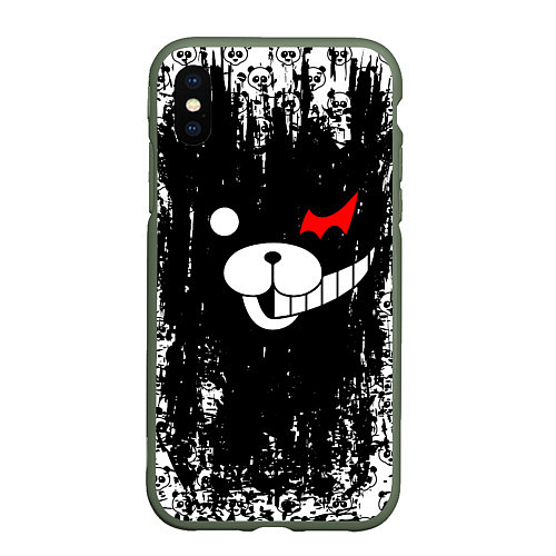 Чехол iPhone XS Max матовый MONOKUMA / 3D-Темно-зеленый – фото 1