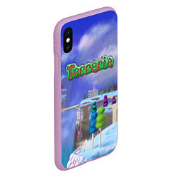 Чехол iPhone XS Max матовый Terraria, цвет: 3D-сиреневый — фото 2