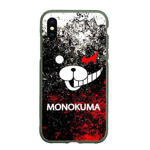 Чехол iPhone XS Max матовый MONOKUMA / 3D-Темно-зеленый – фото 1