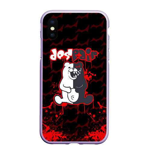 Чехол iPhone XS Max матовый MONOKUMA / 3D-Светло-сиреневый – фото 1