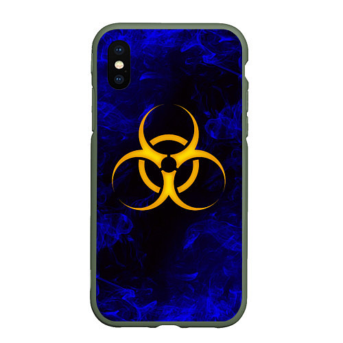 Чехол iPhone XS Max матовый BIOHAZARD / 3D-Темно-зеленый – фото 1