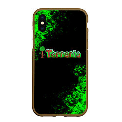 Чехол iPhone XS Max матовый Terraria, цвет: 3D-коричневый