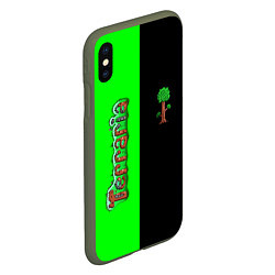 Чехол iPhone XS Max матовый Terraria, цвет: 3D-темно-зеленый — фото 2