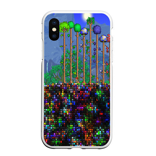 Чехол iPhone XS Max матовый TERRARIA / 3D-Белый – фото 1