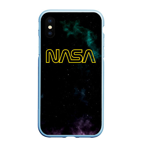 Чехол iPhone XS Max матовый NASA Vision Mission and Core Values на спине / 3D-Голубой – фото 1