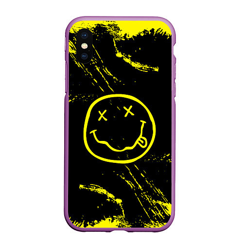 Чехол iPhone XS Max матовый NIRVANA / 3D-Фиолетовый – фото 1