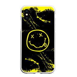 Чехол iPhone XS Max матовый NIRVANA, цвет: 3D-белый