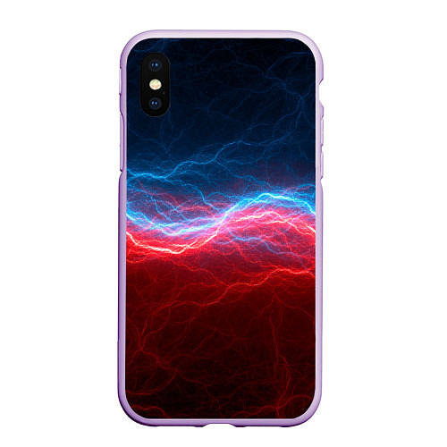 Чехол iPhone XS Max матовый Огонь и лёд / 3D-Сиреневый – фото 1