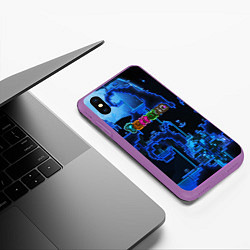 Чехол iPhone XS Max матовый Terraria, цвет: 3D-фиолетовый — фото 2