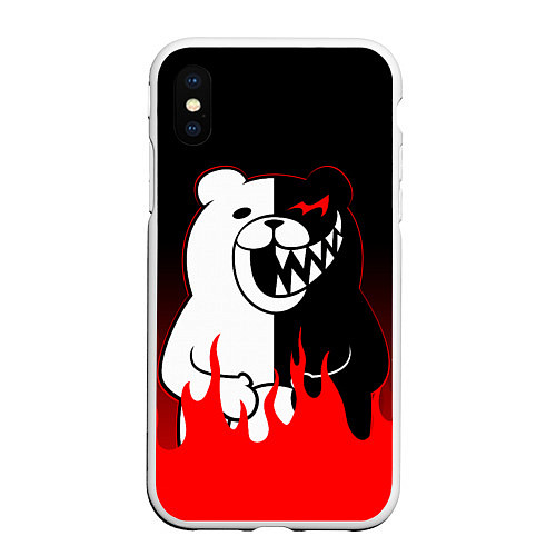 Чехол iPhone XS Max матовый MONOKUMA / 3D-Белый – фото 1