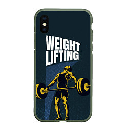 Чехол iPhone XS Max матовый Wheight lifting