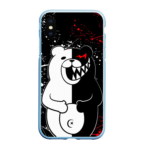 Чехол iPhone XS Max матовый MONOKUMA / 3D-Голубой – фото 1