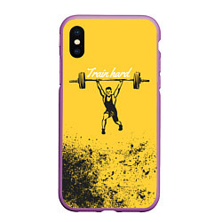 Чехол iPhone XS Max матовый Train hard