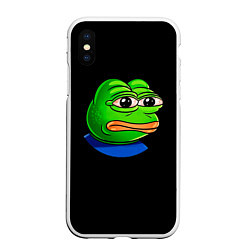 Чехол iPhone XS Max матовый Frog, цвет: 3D-белый