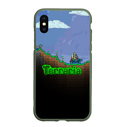 Чехол iPhone XS Max матовый Terraria game, цвет: 3D-темно-зеленый