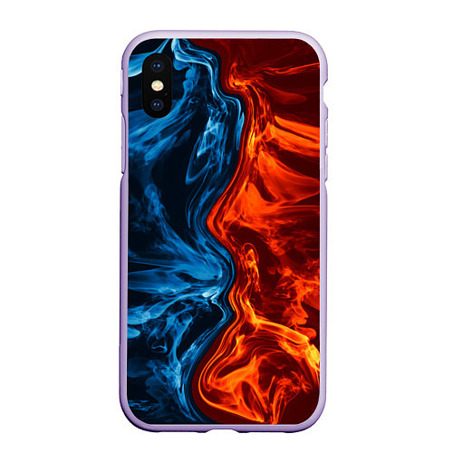 Чехол iPhone XS Max матовый Огонь и вода / 3D-Светло-сиреневый – фото 1