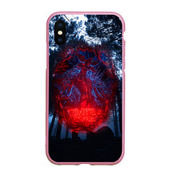 Чехол iPhone XS Max матовый Demogorgon Stranger Things, цвет: 3D-розовый