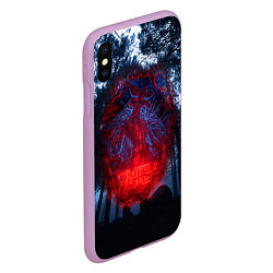 Чехол iPhone XS Max матовый Demogorgon Stranger Things, цвет: 3D-сиреневый — фото 2