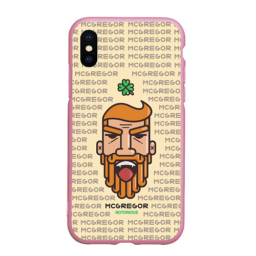 Чехол iPhone XS Max матовый MCGREGOR / 3D-Розовый – фото 1