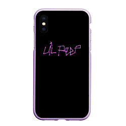 Чехол iPhone XS Max матовый LIL PEEP НА СПИНЕ, цвет: 3D-сиреневый