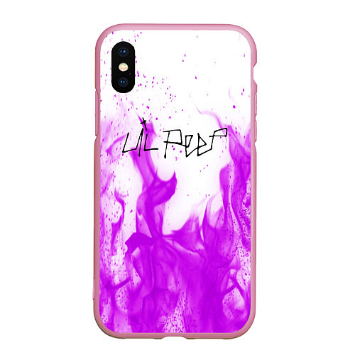 Чехол iPhone XS Max матовый LIL PEEP FIRE / 3D-Розовый – фото 1