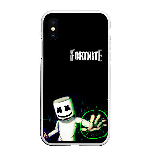 Чехол iPhone XS Max матовый Fortnite / 3D-Белый – фото 1