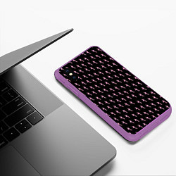 Чехол iPhone XS Max матовый LiL PEEP Pattern, цвет: 3D-фиолетовый — фото 2