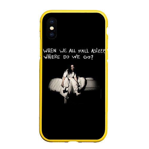 Чехол iPhone XS Max матовый Billie Eilish / 3D-Желтый – фото 1