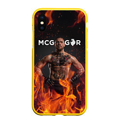 Чехол iPhone XS Max матовый Conor McGregor, цвет: 3D-желтый