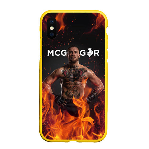 Чехол iPhone XS Max матовый Conor McGregor / 3D-Желтый – фото 1