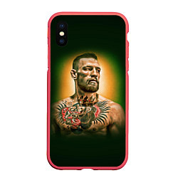 Чехол iPhone XS Max матовый Conor McGregor, цвет: 3D-красный