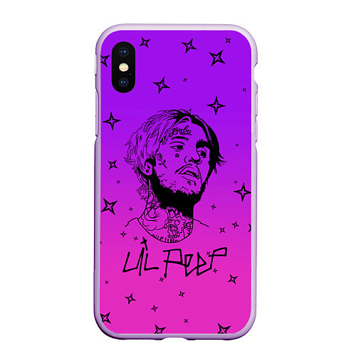 Чехол iPhone XS Max матовый LIL PEEP / 3D-Сиреневый – фото 1