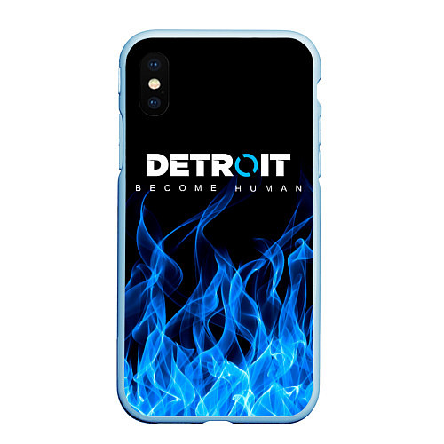 Чехол iPhone XS Max матовый DETROIT: BECOME HUMAN / 3D-Голубой – фото 1