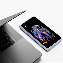 Чехол iPhone XS Max матовый Octopus, цвет: 3D-светло-сиреневый — фото 2