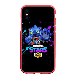 Чехол iPhone XS Max матовый Brawl Stars LEON