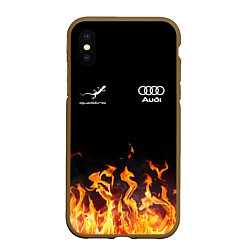 Чехол iPhone XS Max матовый Audi Ауди, цвет: 3D-коричневый