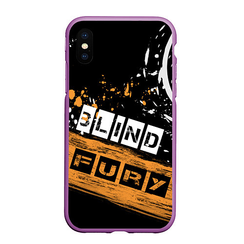 Чехол iPhone XS Max матовый BLIND FURY / 3D-Фиолетовый – фото 1