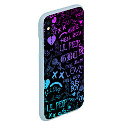 Чехол iPhone XS Max матовый LIL PEEP LOGOBOMBING, цвет: 3D-голубой — фото 2