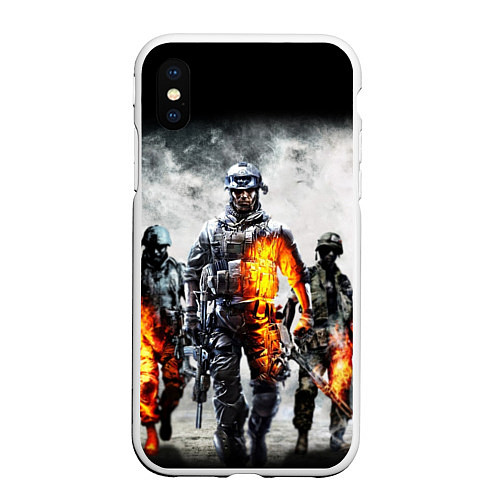 Чехол iPhone XS Max матовый Battlefield / 3D-Белый – фото 1