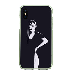 Чехол iPhone XS Max матовый Girl, цвет: 3D-салатовый