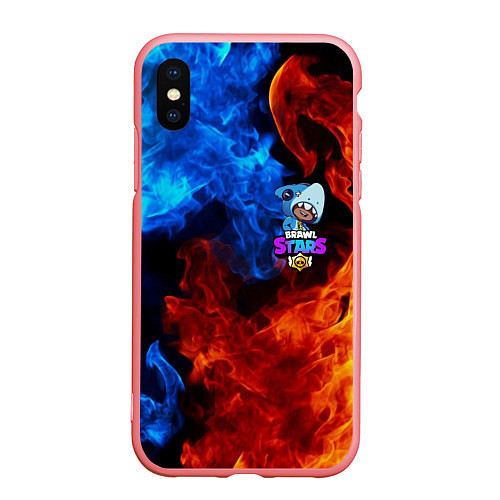 Чехол iPhone XS Max матовый Brawl Stars LEON SHARK / 3D-Баблгам – фото 1