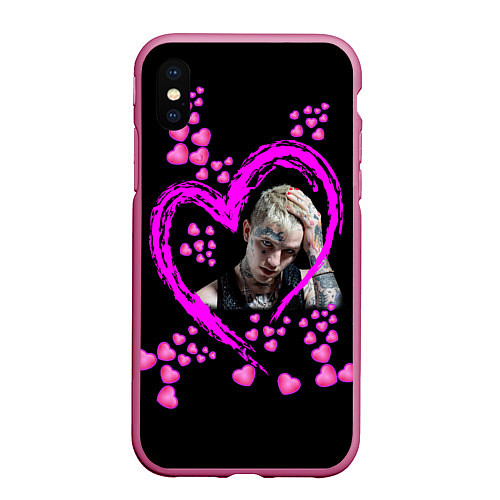 Чехол iPhone XS Max матовый Lil Peep / 3D-Малиновый – фото 1